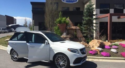 front side view of an armored Mercedes Benz GLE 63