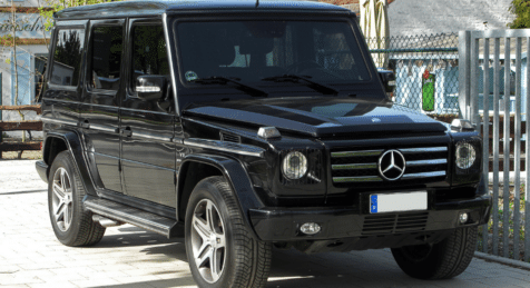 front view of an armored Mercedes-Benz AMG G55