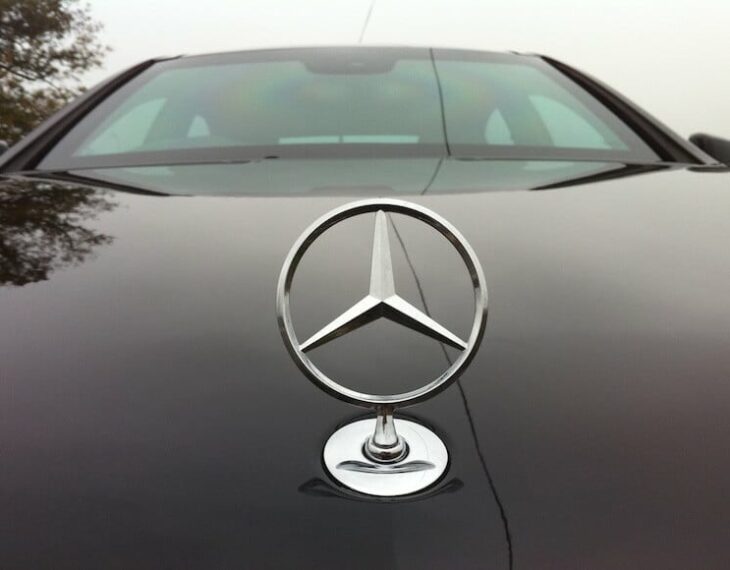 front of a Bulletproof Mercedes-Benz S500 Series