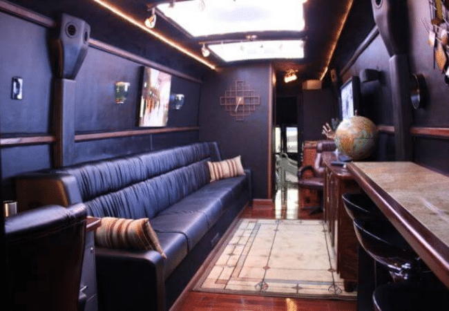 front view of a bullet proof bus