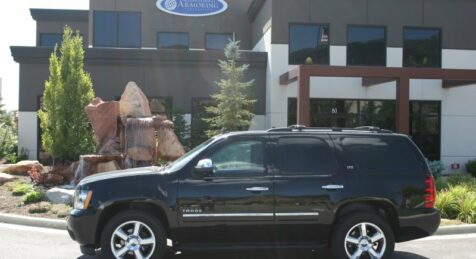 side view of bulletproof Chevy Tahoe