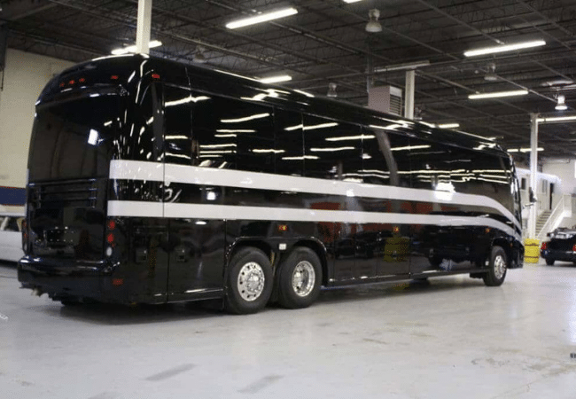 front view of a bullet proof bus