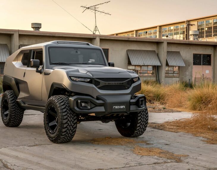 Outside Rezvani Motor Tank Armormax Grey