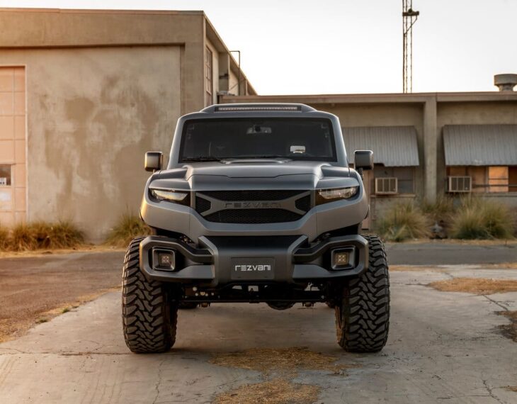 Outside Rezvani Motor Tank Armormax Grey