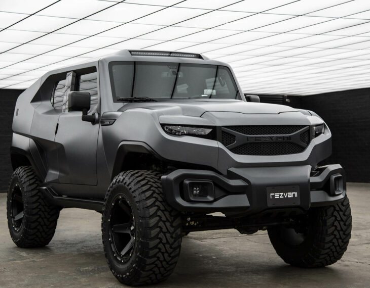 Outside Rezvani Motor Tank Armormax Grey