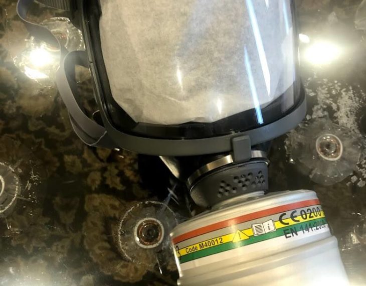 Gas Mask on Seat