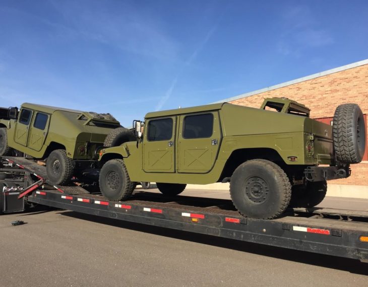 Bulletproof Green Military Humvees