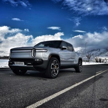 Armored Rivian R1T Electric Truck from Armormax Street Driving